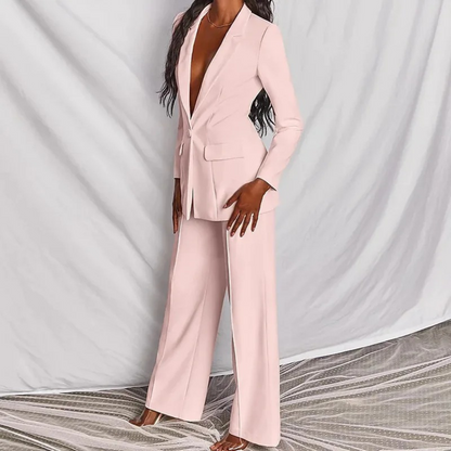 Women's Bina Blazer and Pants Set, Long Sleeve