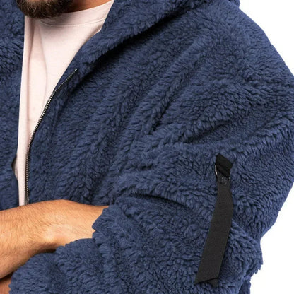 Warm Reversible Mens Fleece Coat