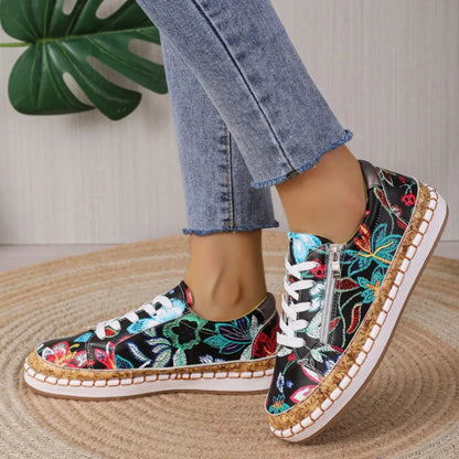 Beautiful Blossom Tie Ankle Shoes for Women