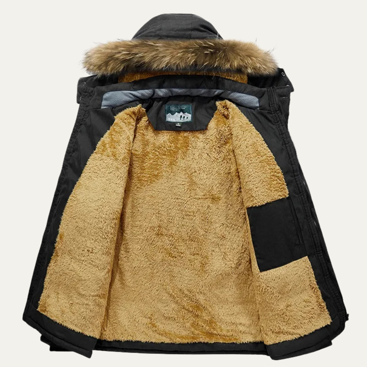 Warm Waterproof Men's Fleece Hooded Winter Coat