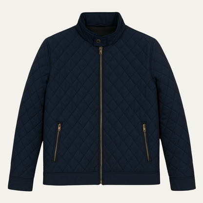Waterproof Men's Quilted Jacket with Zipper Pockets - Nocini