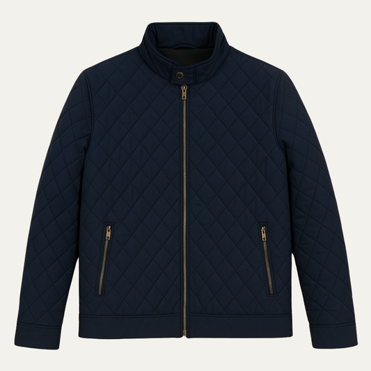 Waterproof Men's Quilted Jacket with Zipper Pockets - Nocini