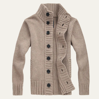 Warm Men's Crew Neck Knit Winter Cardigan Sweater