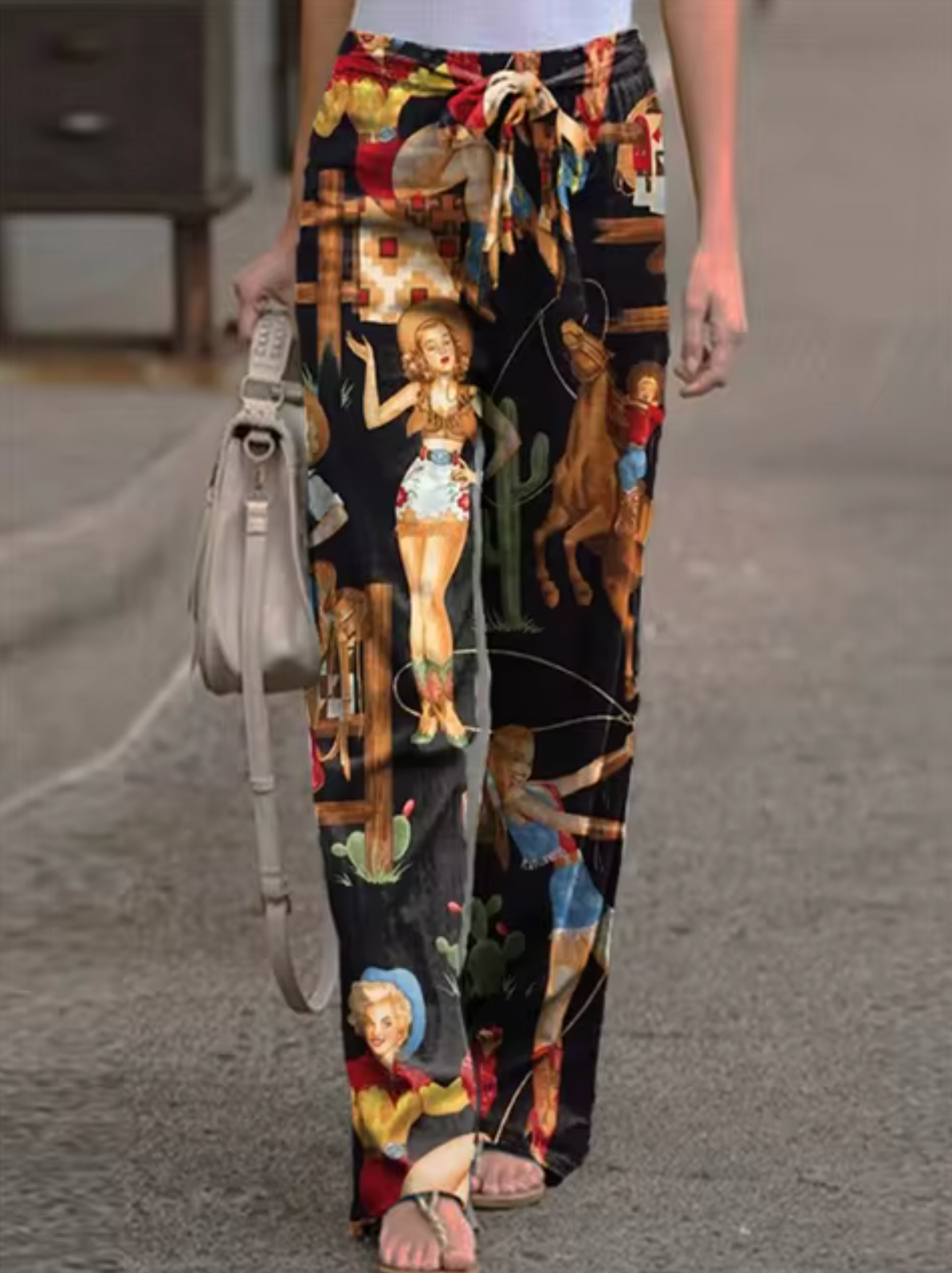 Wide pants for women | floral pattern