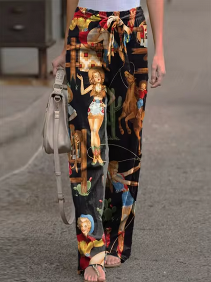 Wide pants for women | floral pattern