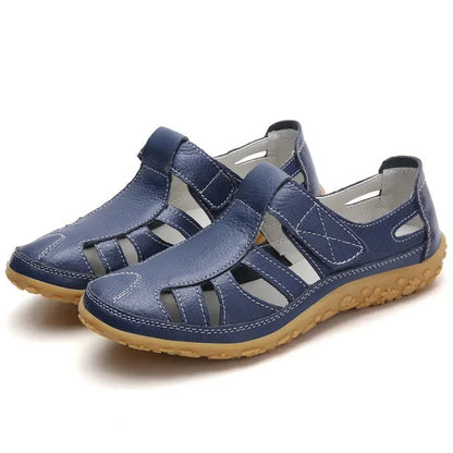 Casual summer leather sandals for women