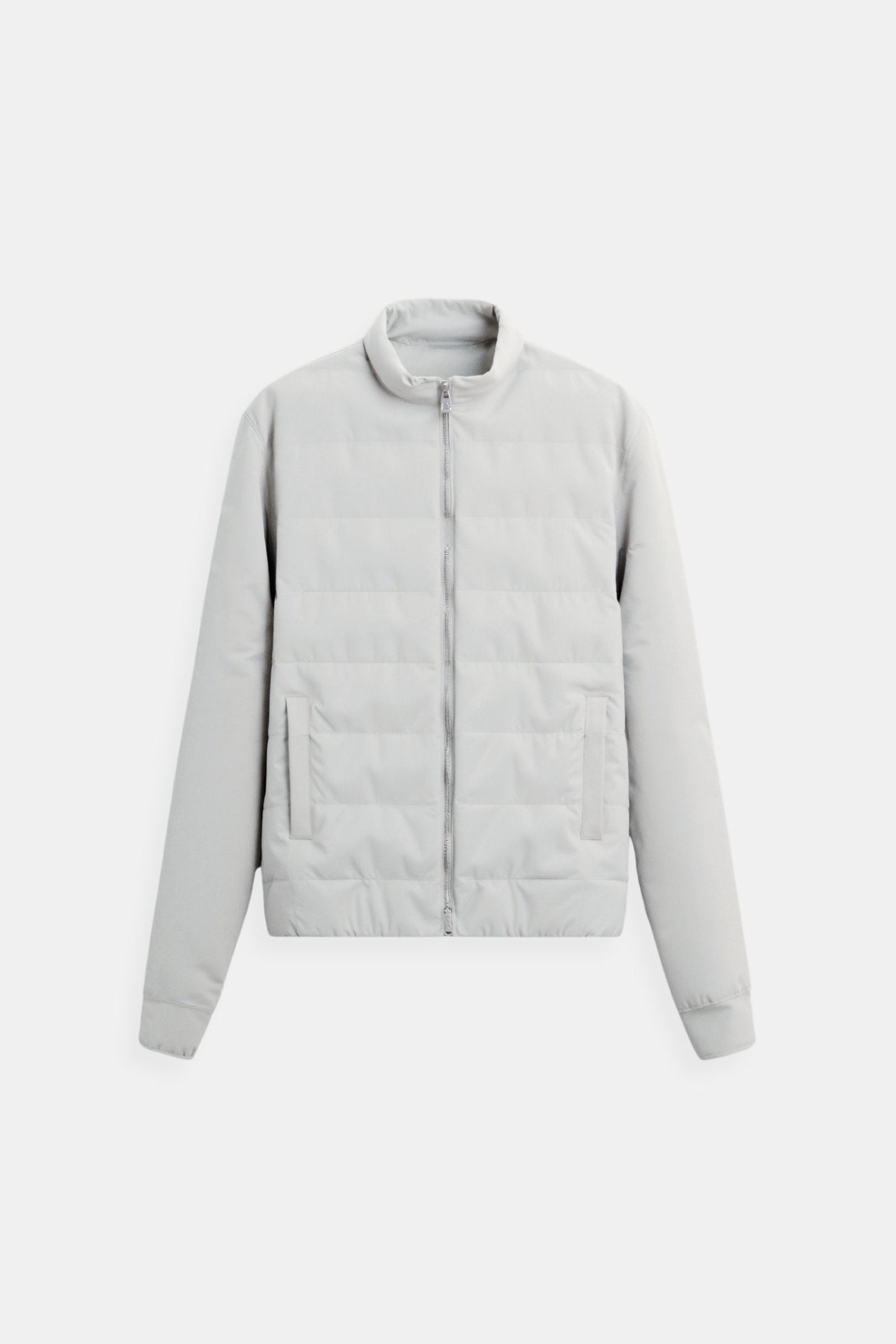 Adrian Men’s Quilted Bomber Jacket – Modern Lightweight Outerwear Gray