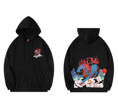 Unisex hoodie with dragon print