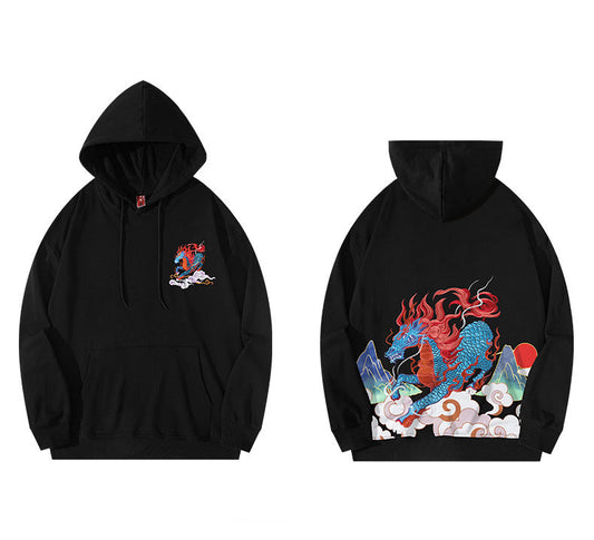 Unisex hoodie with dragon print
