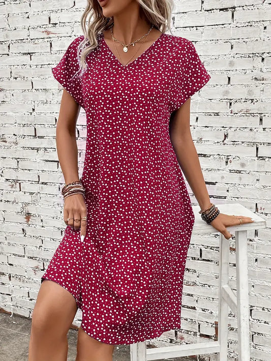 Batwing Sleeve Dress with Maya All-Over Print