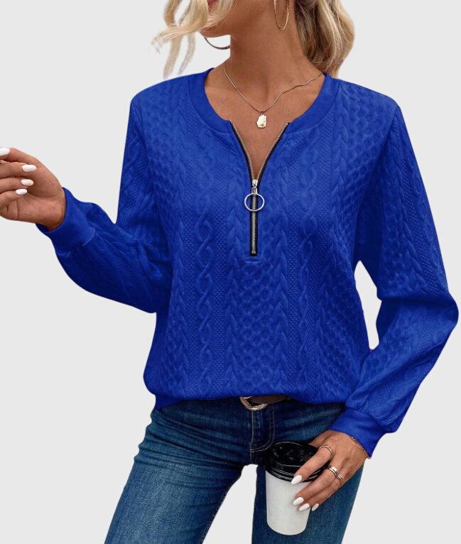 Warm Zip Up Knitted Sweater