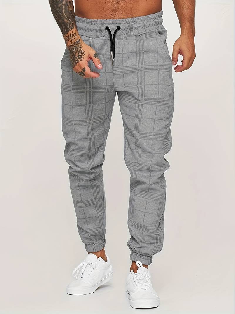 Casual Checked Slim Fit Mens Jogging Pants