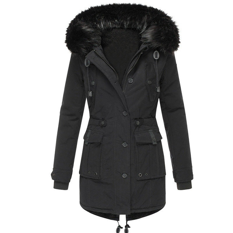 Warm Women's Parka Jacket with Hood
