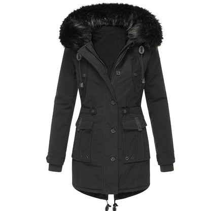 Warm Women's Parka Jacket with Hood