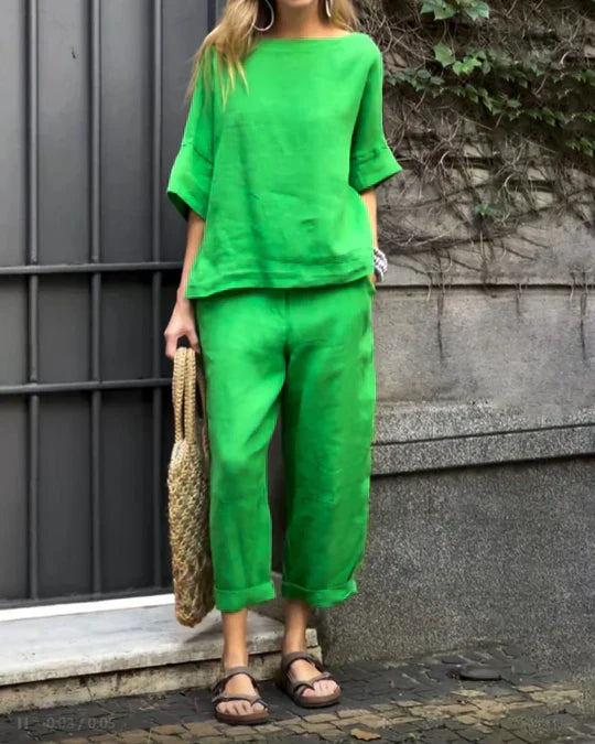 Abigail Two-Piece Cotton Linen Set