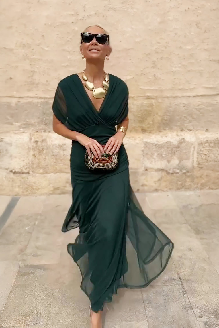 Beautiful V-neck Formal Evening Maxi Dress