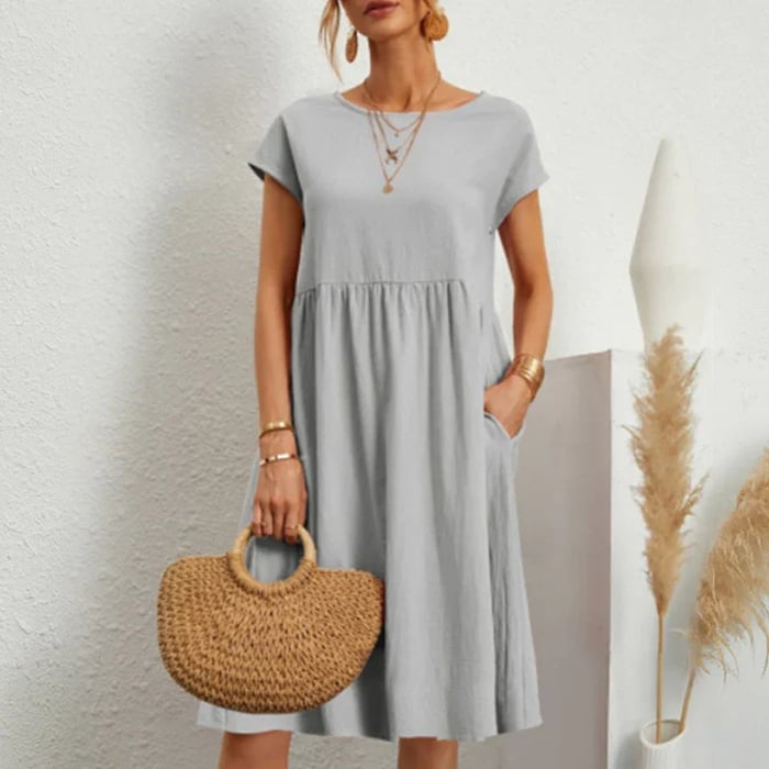 Women's Hannah Cotton Dress, Round Neck