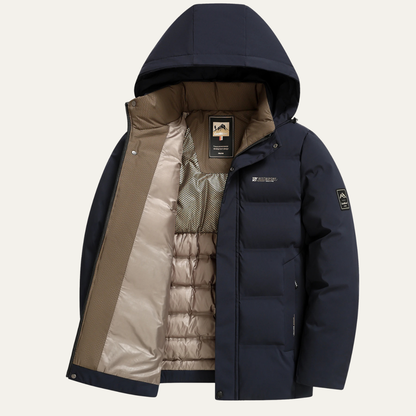 Warm Men's Padded Cotton Parka Jacket with Hood - Nocini