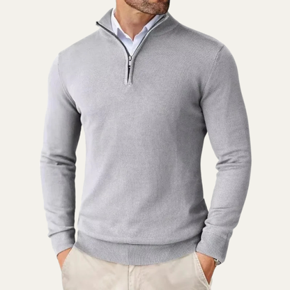 Warm Quarter Zip Knitted Men's Sweater