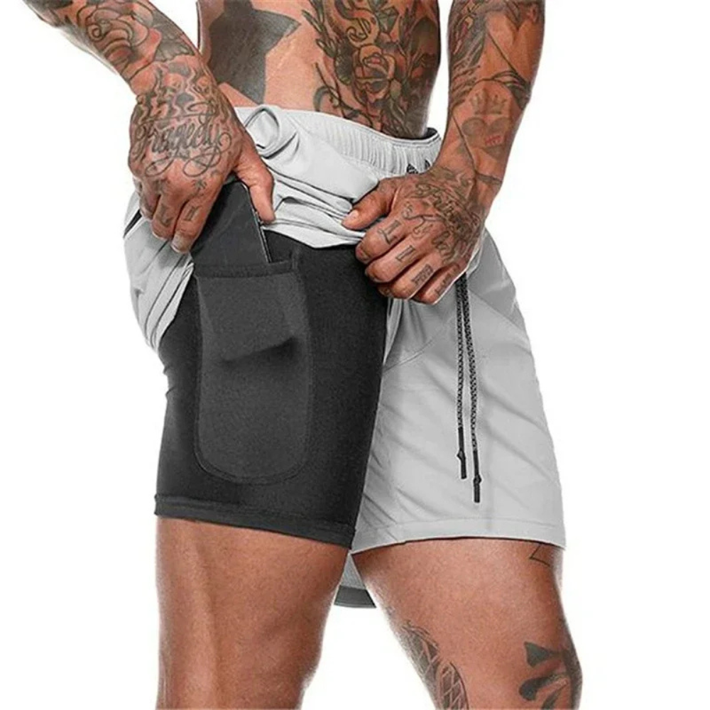 Athletic Men's 2-in-1 Sport Shorts for Active Wear