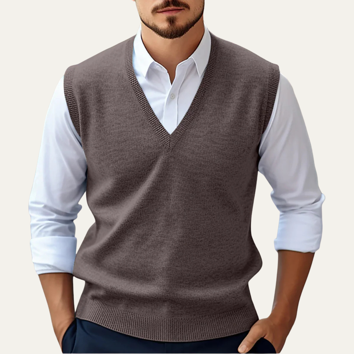 Casual Men's Sleeveless Crew Neck Knit Vest