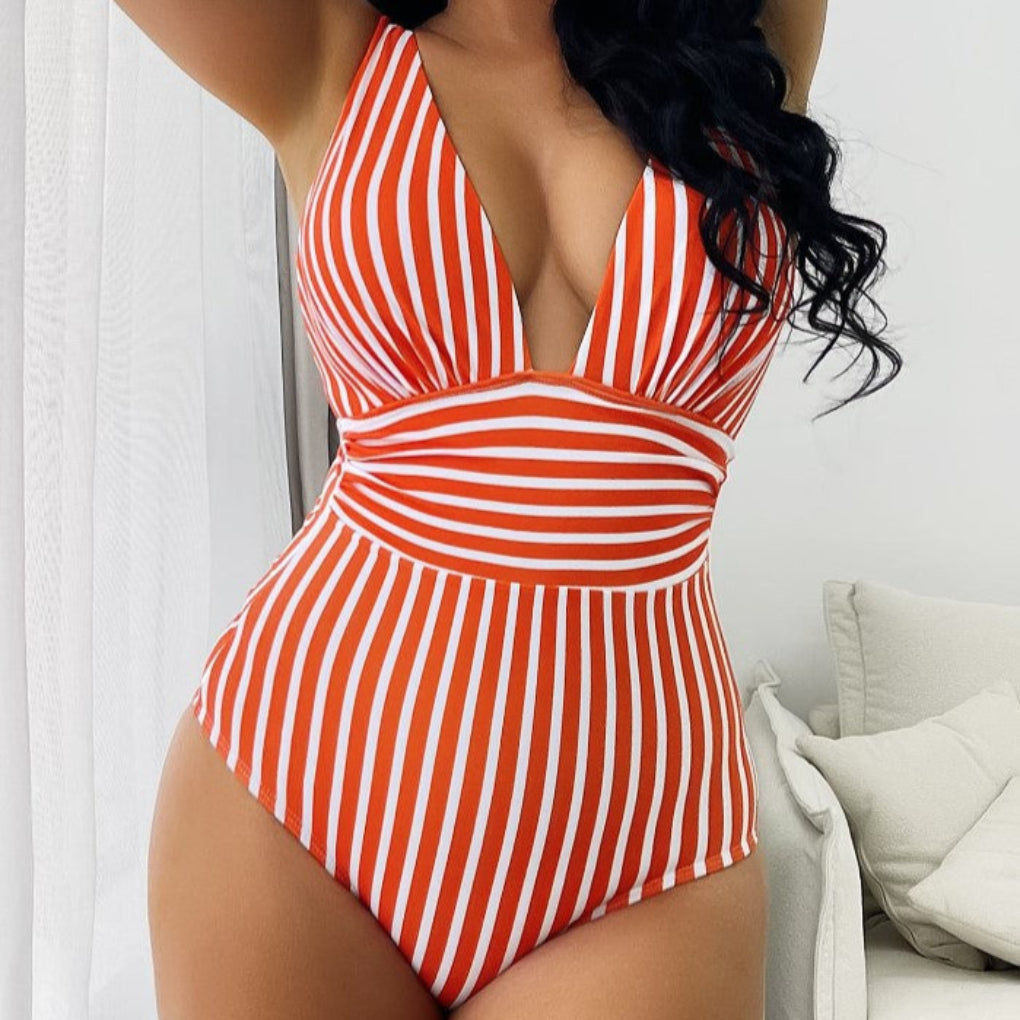 Women's Classic Stripe One Piece Swimsuit