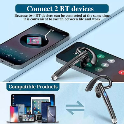 Wireless Single Ear Bluetooth Headphone with Noise Canceling