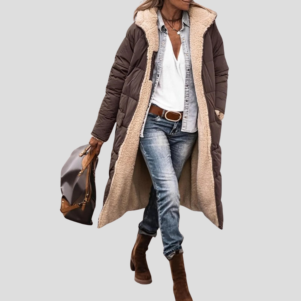 Warm Women's Parka Coat with Faux Fur Lining