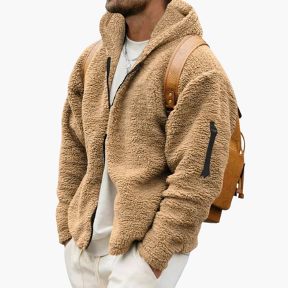 Warm Men's Full Zip Hooded Fleece Jacket