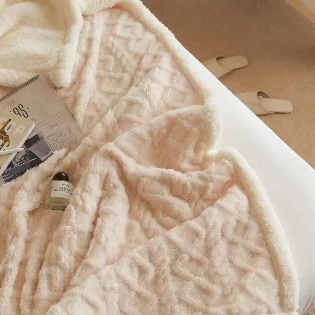 Warm winter blanket for cold nights - Thick, fluffy & stylish for the bedroom & the sofa
