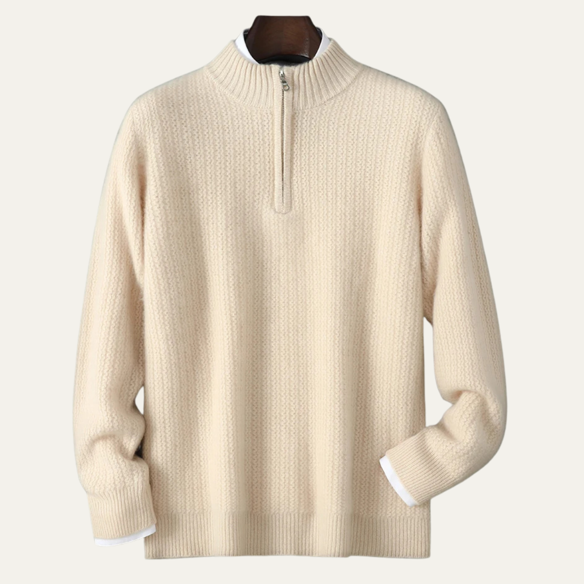 Warm Men's Cashmere Quarter Zip Knit Sweater