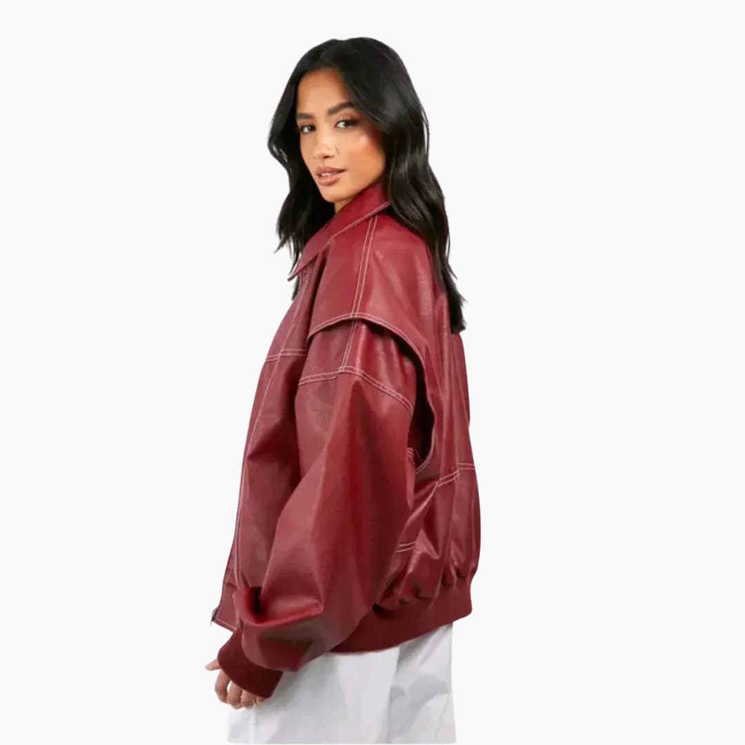 Women's Large Fleece Coat with Long Sleeves - Olytrend