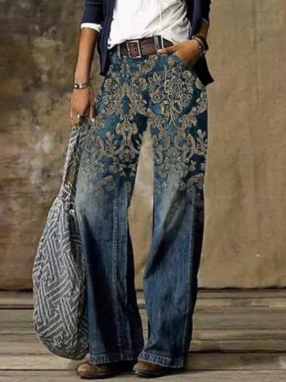 Wide pants for women | floral pattern