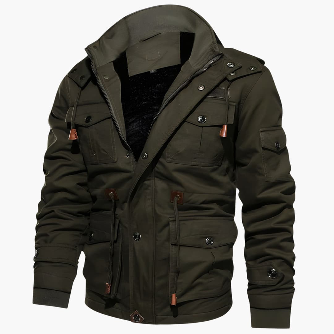 Waterproof Parka Jacket with Hood and Extra Pockets