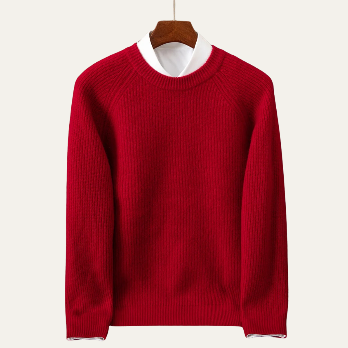 Warm Mens Merino Wool Crew Neck Winter Sweater
