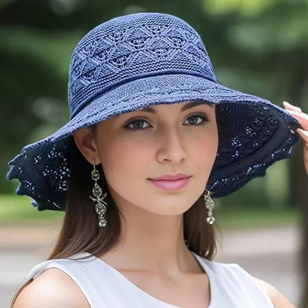 Chic Floral Wide Brim Sun Hat