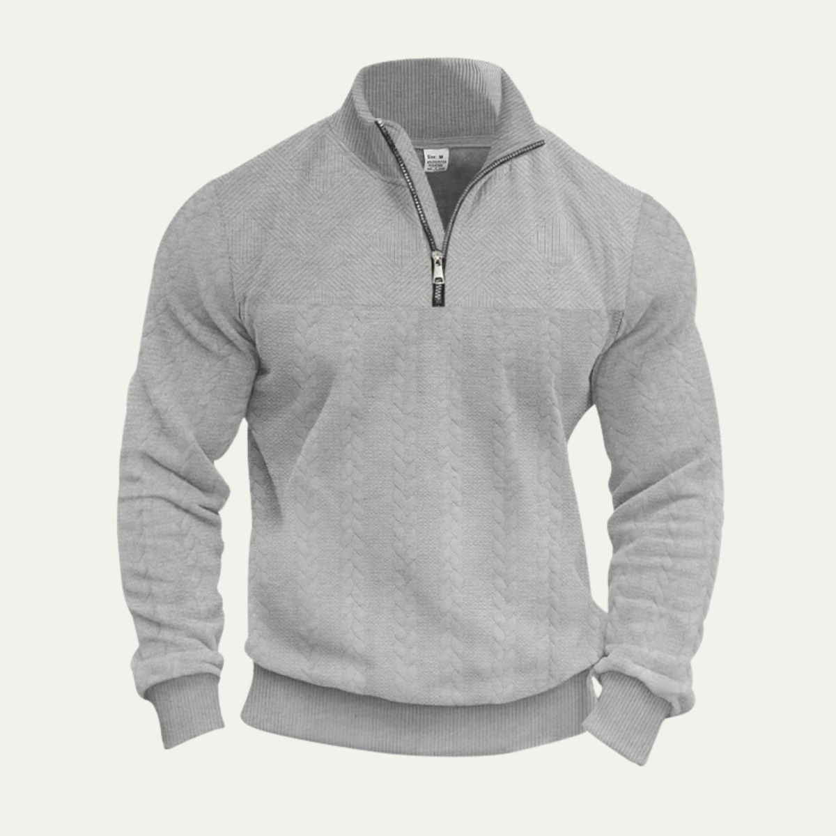 Warm Men's Cable Knit Half Zip Sweater