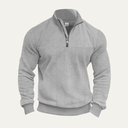 Warm Men's Cable Knit Half Zip Sweater