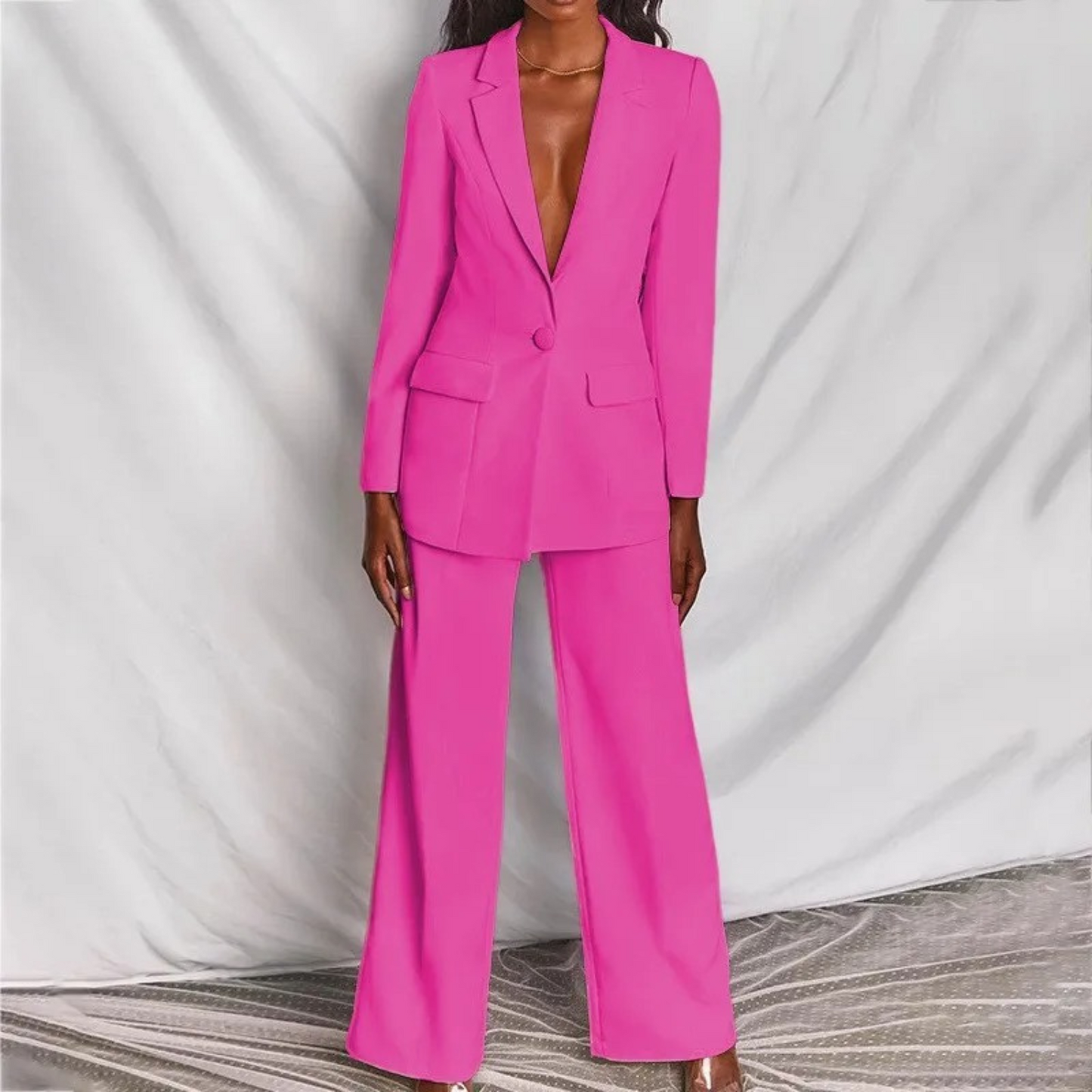 Women's Bina Blazer and Pants Set, Long Sleeve