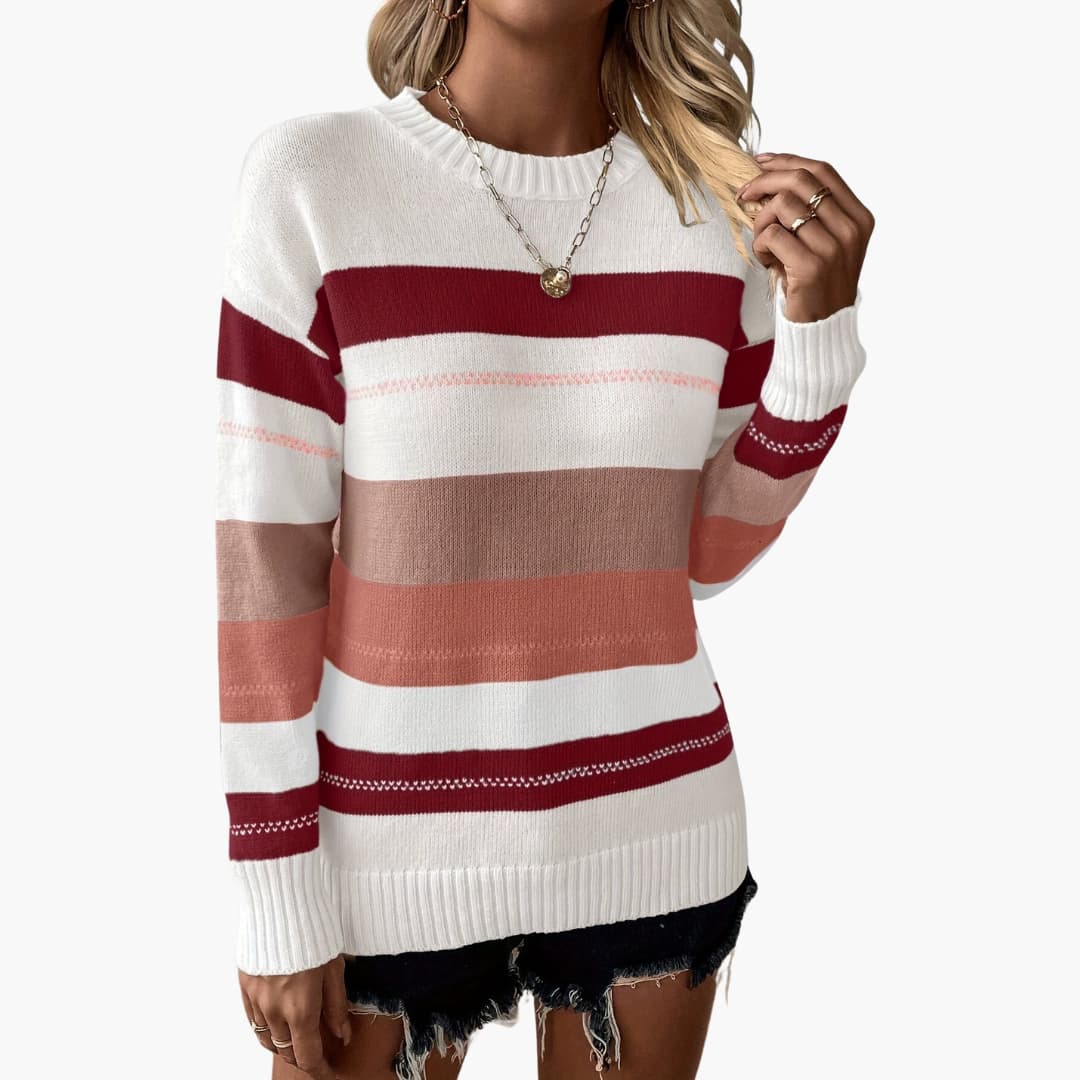 Women's Striped Crew Neck Sweater