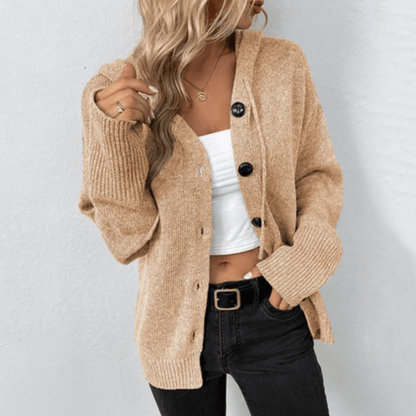 Brittan | Warm knitted jacket for women | down button