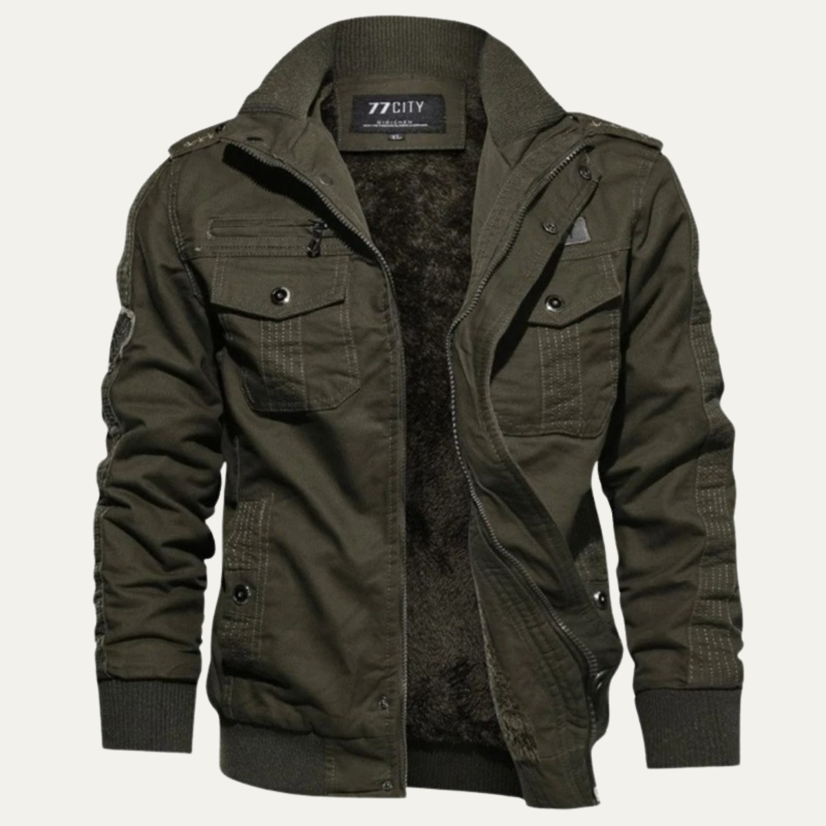 Warm Water Resistant Men's Padded Bomber Jacket