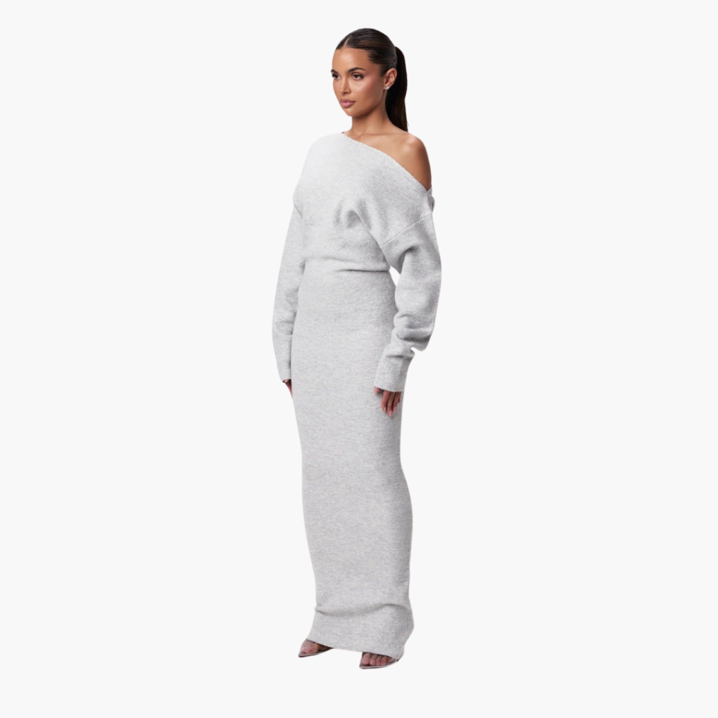 Chic Cold Shoulder Knit Dress for Women