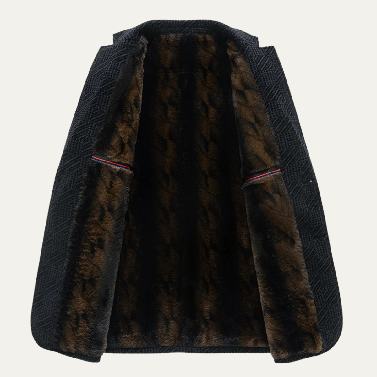 Warm Men's Chenille Blazer with Faux Fur Lining
