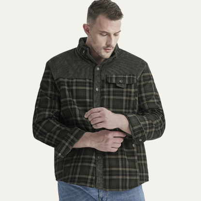 Warm Plaid Multi Pocket Men's Flannel Jacket