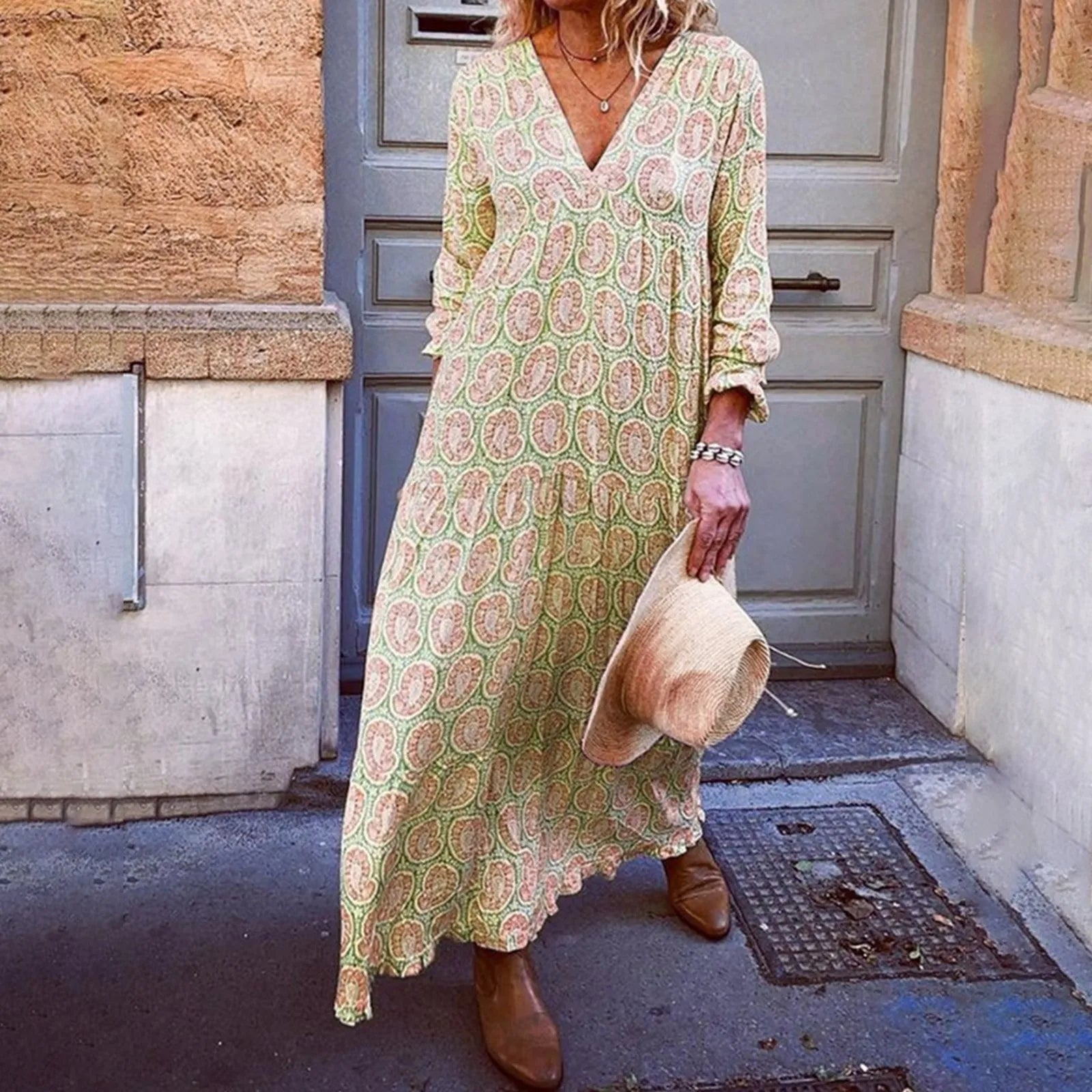 Boho Chic Floral Maxi Dress - Olytrend