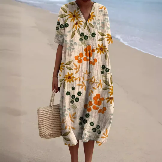 Women's floral summer dress - ideal for summer