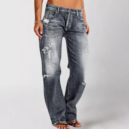 Women's wide-leg denim jeans