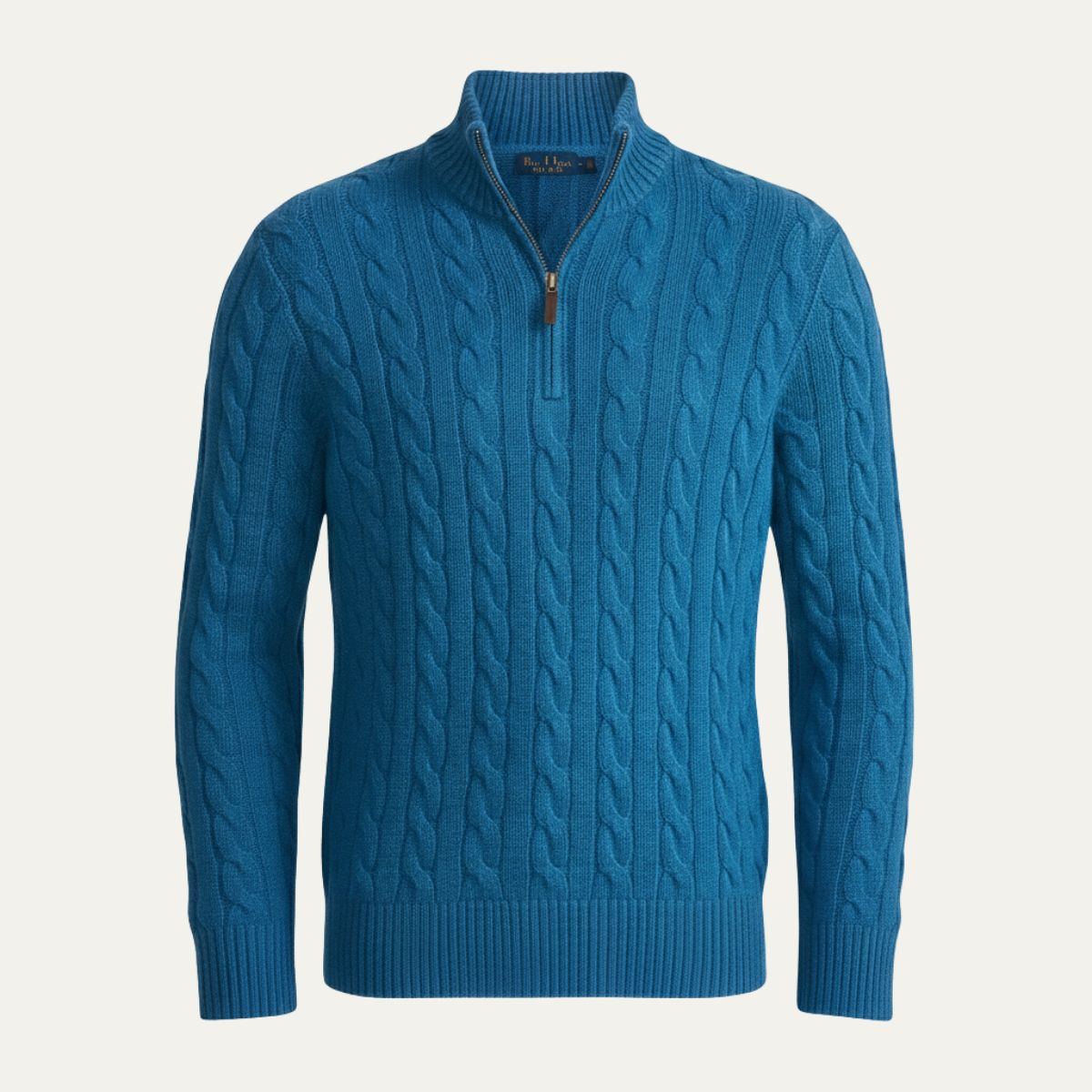 Warm Mens Knit Half Zip Sweater
