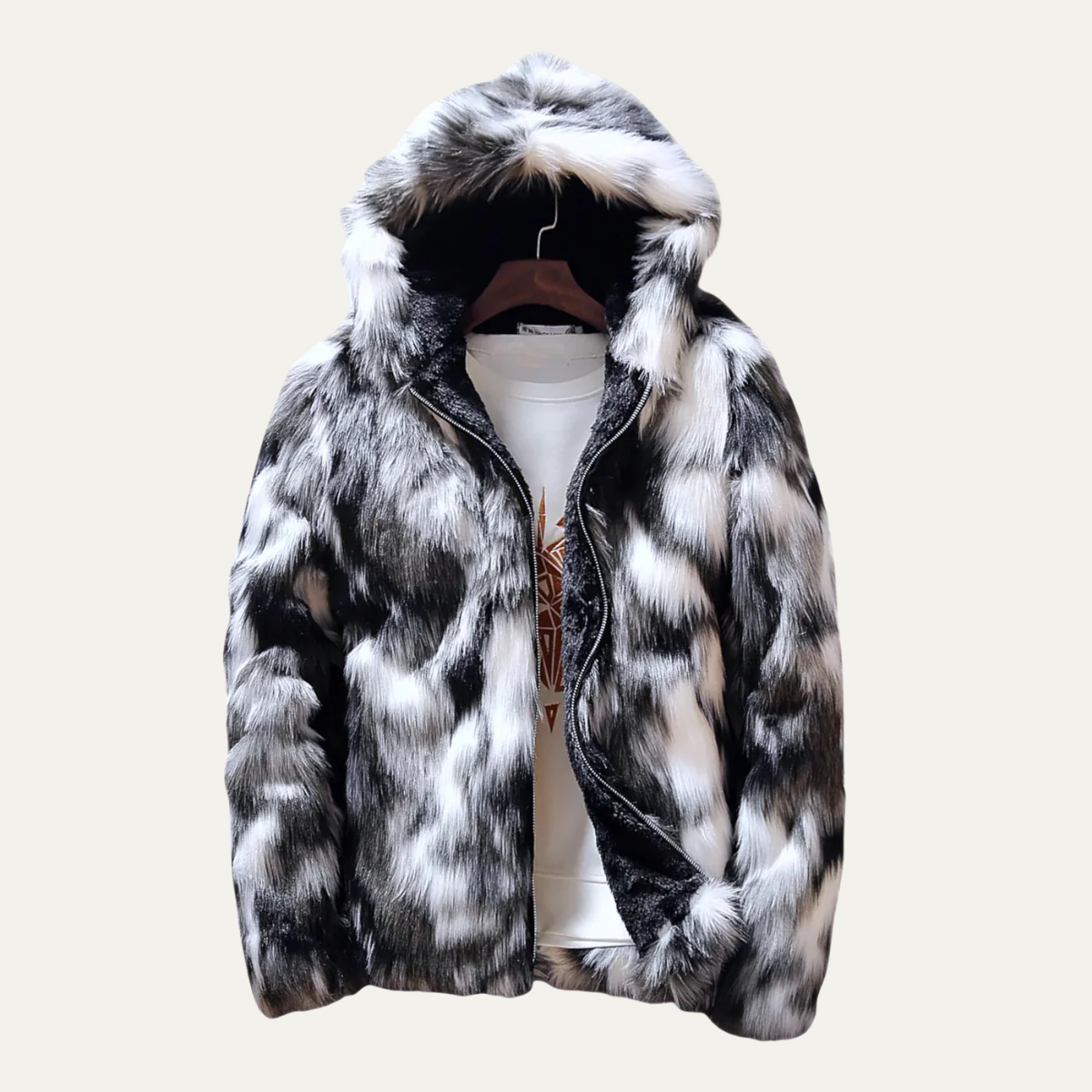 Warm Men's Faux Fur Hooded Parka Coat